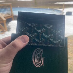 Green goyard card holder